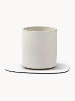 Set di 4 sottobicchieri in pelle fatti a mano dalla forma asimmetrica Curve