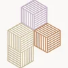 Set di 3 sottobicchieri in silicone Hexagon