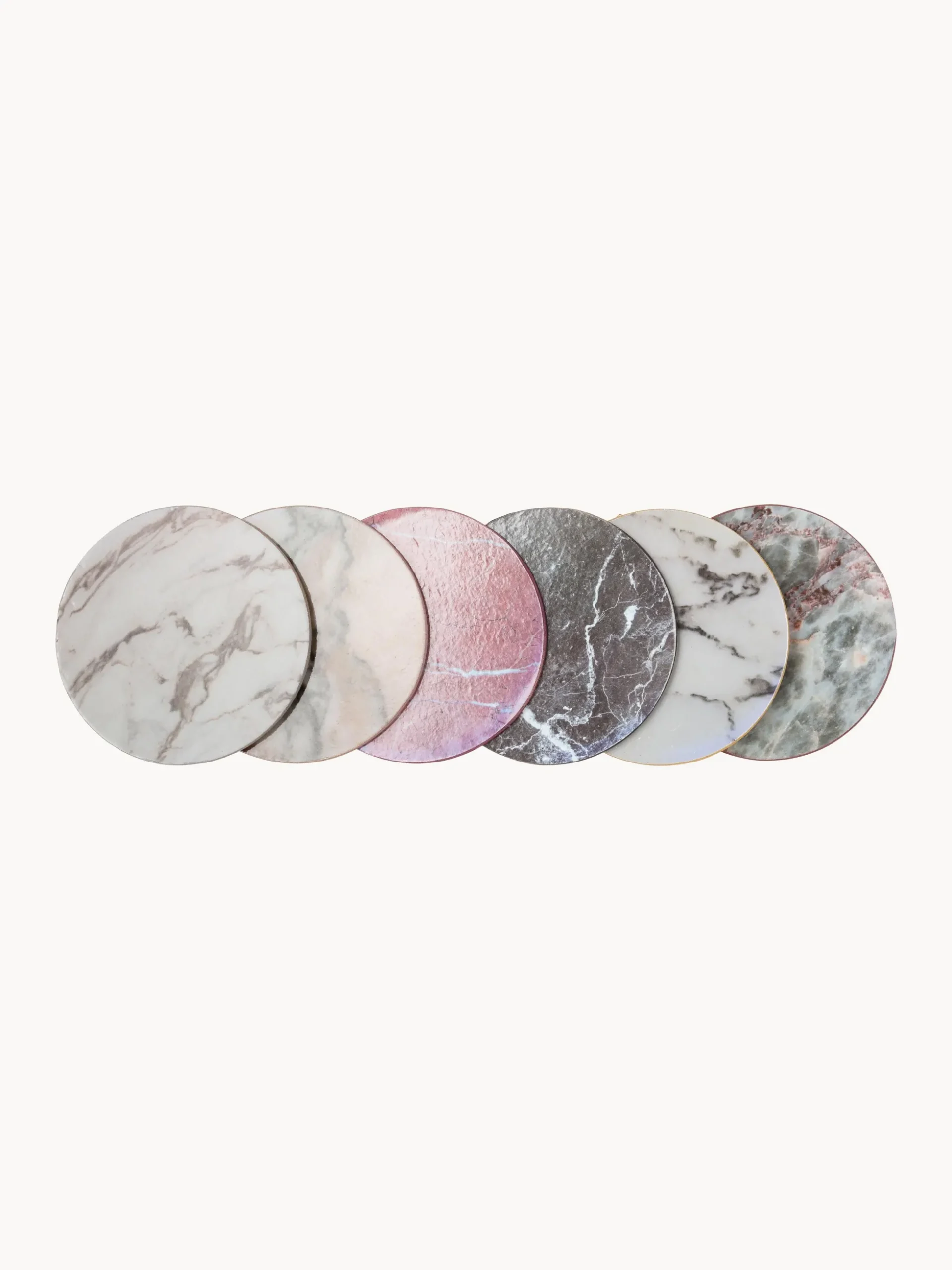 Set di 6 sottobicchieri in sughero effetto marmo Cara