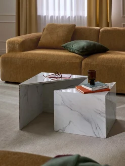 Set di 2 tavolini da salotto effetto marmo Vilma