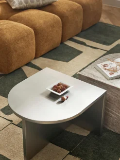 Set di 2 tavolini ovali in metallo e marmo Leander