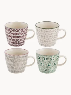 Set di 4 tazze con motivo grazioso Karine