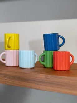 Set di 6 tazze fatte a mano Tube