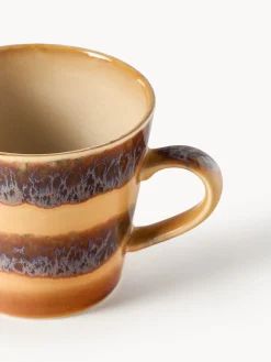 Set di 4 tazze fatte a mano con smalto reattivo 70's
