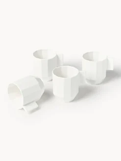 Set di 4 tazze in porcellana Angoli