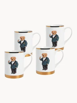 Set di 4 tazze in porcellana con decoro in oro 24K Thompson