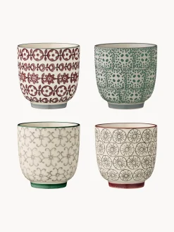 Set di 4 tazze senza manico con motivo grazioso Karine