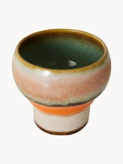 Set di 2 tazze senza manico fatte a mano con smalto reattivo 70's