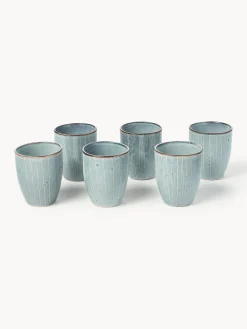 Set di 6 tazze senza manico fatte a mano Nordic Sea