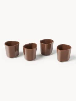Set di 4 tazzine da caffè in porcellana dalla forma organica Joana