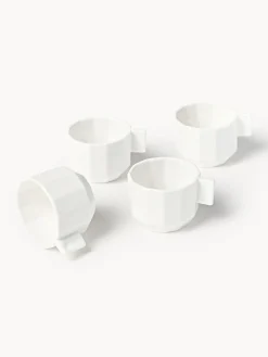 Set di 4 tazzine da caffè in porcellana Angoli