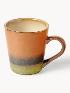 Set di 4 tazzine da espresso fatte a mano con smalto reattivo 70's