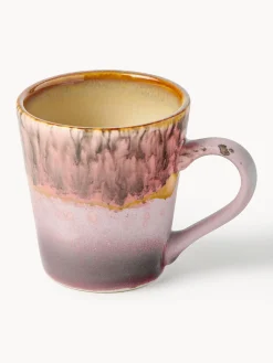 Set di 4 tazzine da espresso fatte a mano con smalto reattivo 70's