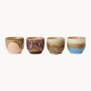 Set di 4 tazzine fatte a mano con smalto reattivo 70's