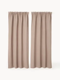 Set di 2 tende opache a righe Panama, larg. 140 cm