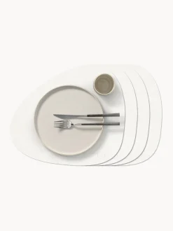 Set di 4 tovagliette americane in pelle fatte a mano Curve