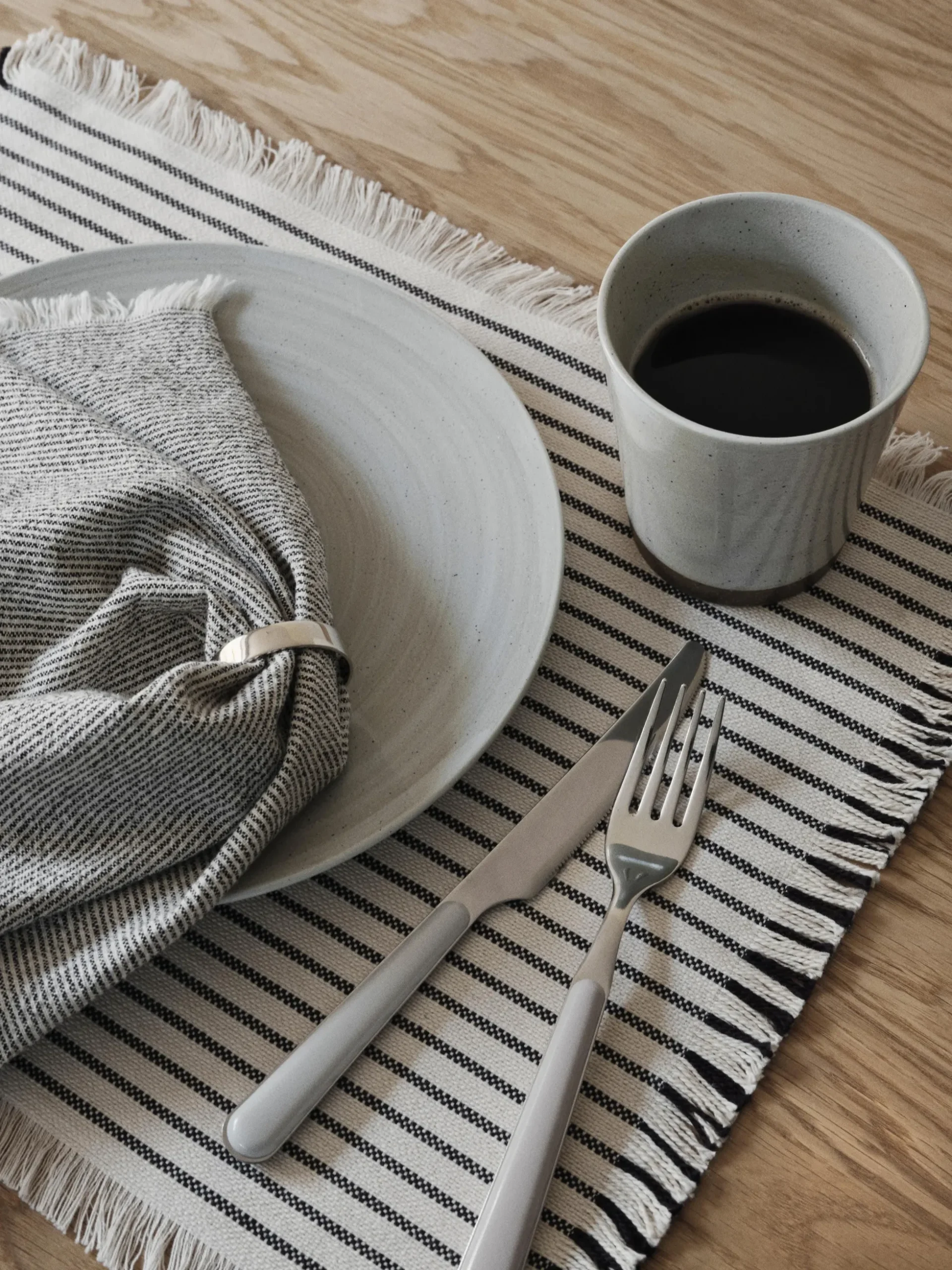 Set di 2 tovagliette in cotone con frange Elouise