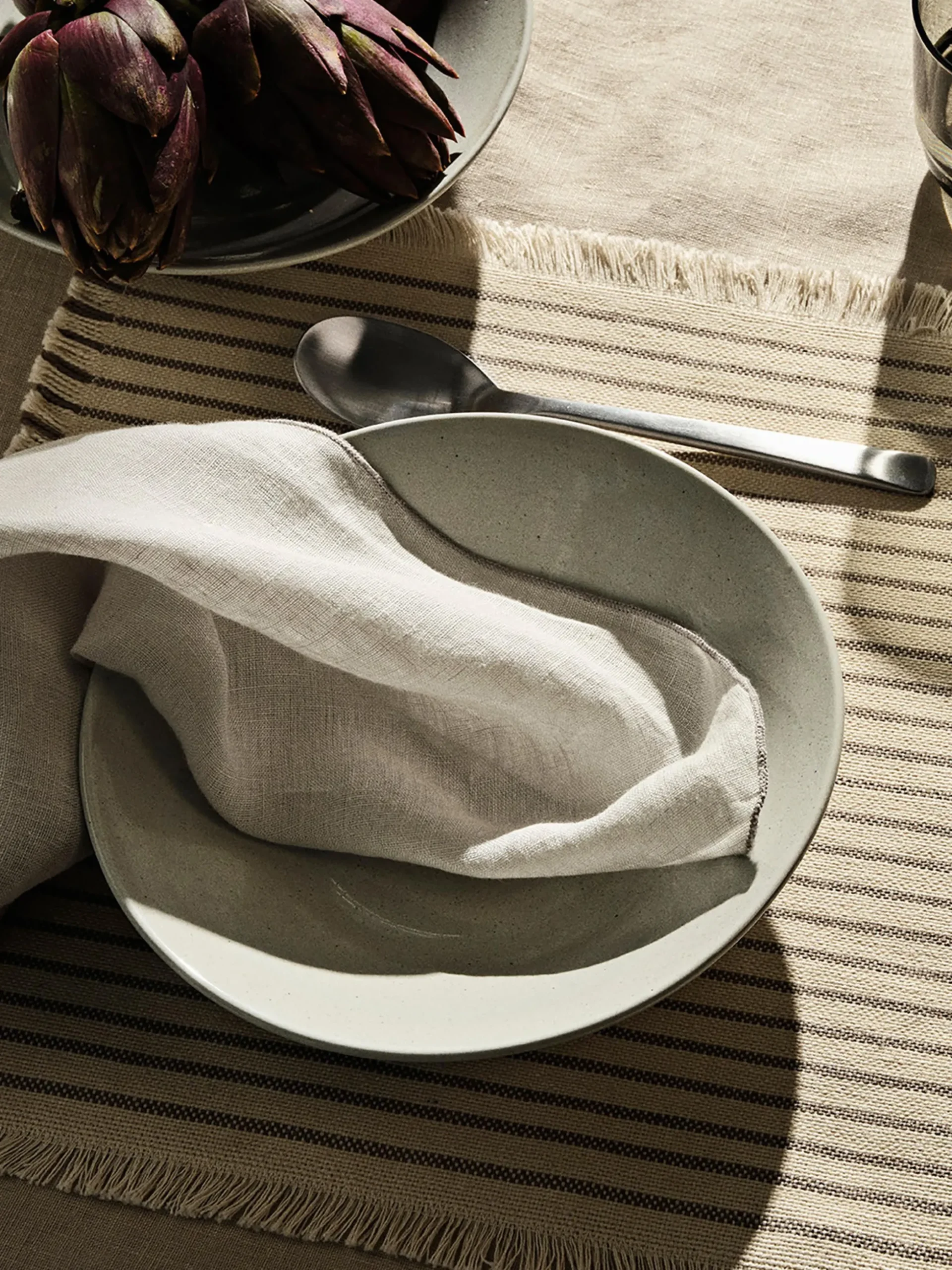 Set di 2 tovagliette in cotone con frange Elouise