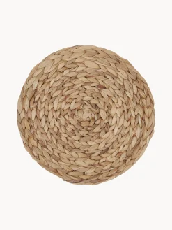 Set di 4 tovagliette rotonde in fibra naturale Wanda