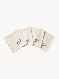 Set di 4 tovaglioli fatti a mano Quote