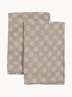 Set di 2 tovaglioli in cotone organico Checki