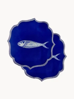 Set di 2 tovaglioli ricamati Fish