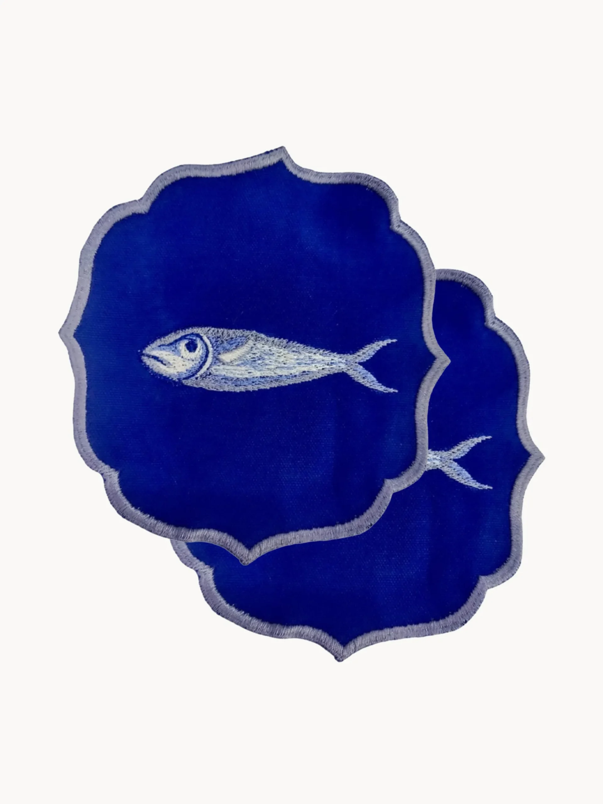 Set di 2 tovaglioli ricamati Fish
