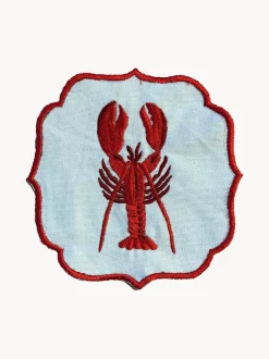 Set di 2 tovaglioli ricamati Lobster