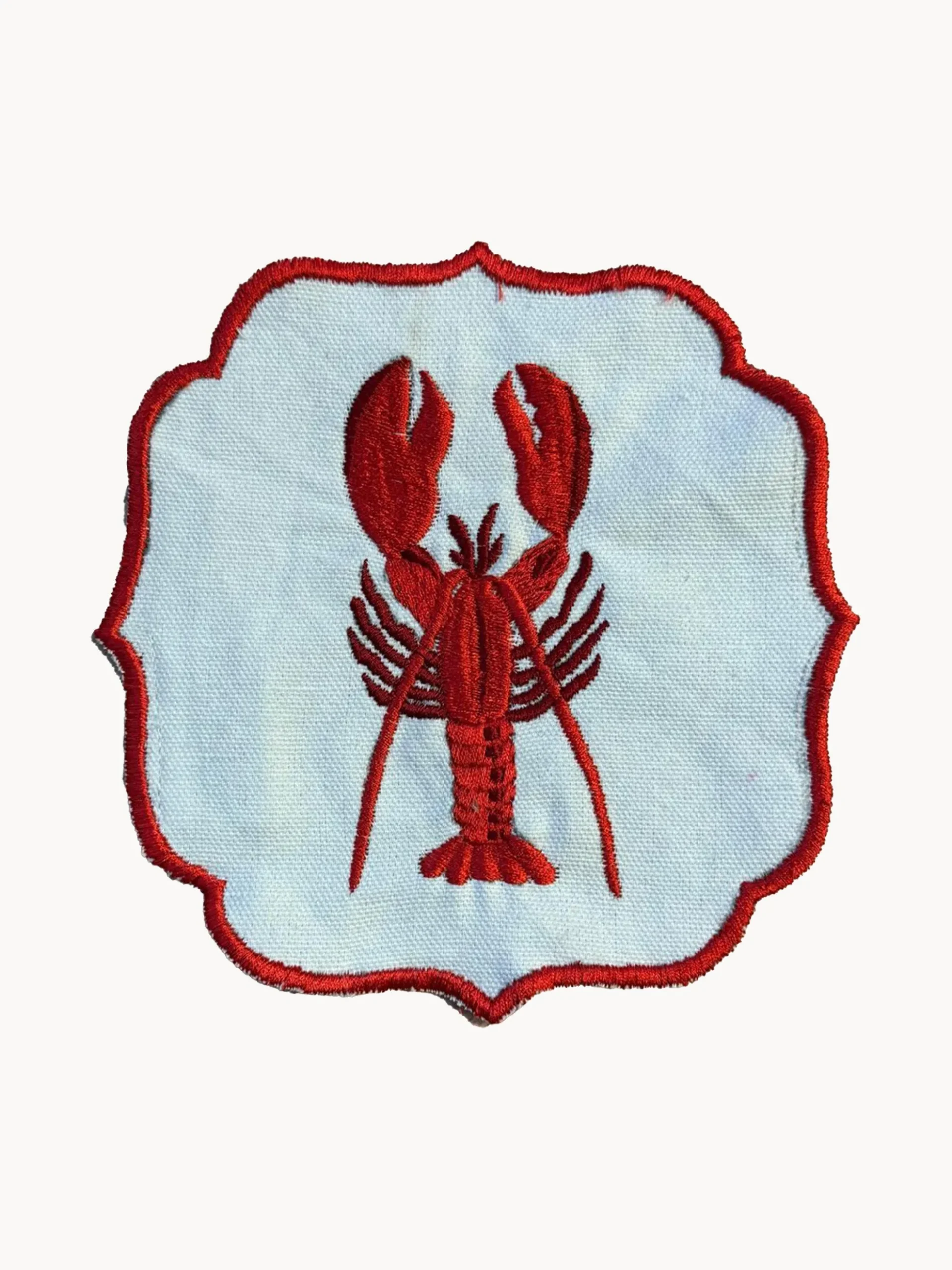 Set di 2 tovaglioli ricamati Lobster