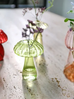 Set di 5 vasi in vetro Mushroom