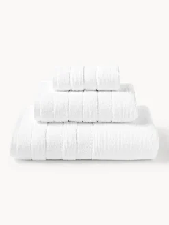 Set di asciugamani con bordo rigato Luxe, varie misure