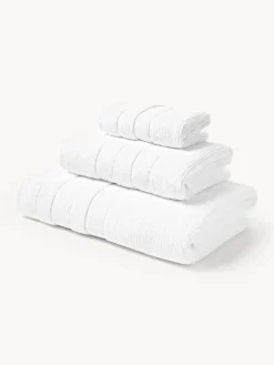 Set di asciugamani con bordo rigato Luxe, varie misure