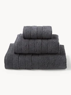 Set di asciugamani con bordo rigato Luxe, varie misure
