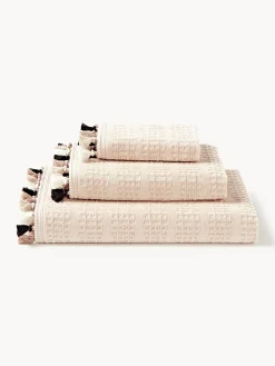 Set di asciugamani in velluto con frange decorative Tallulah, varie misure