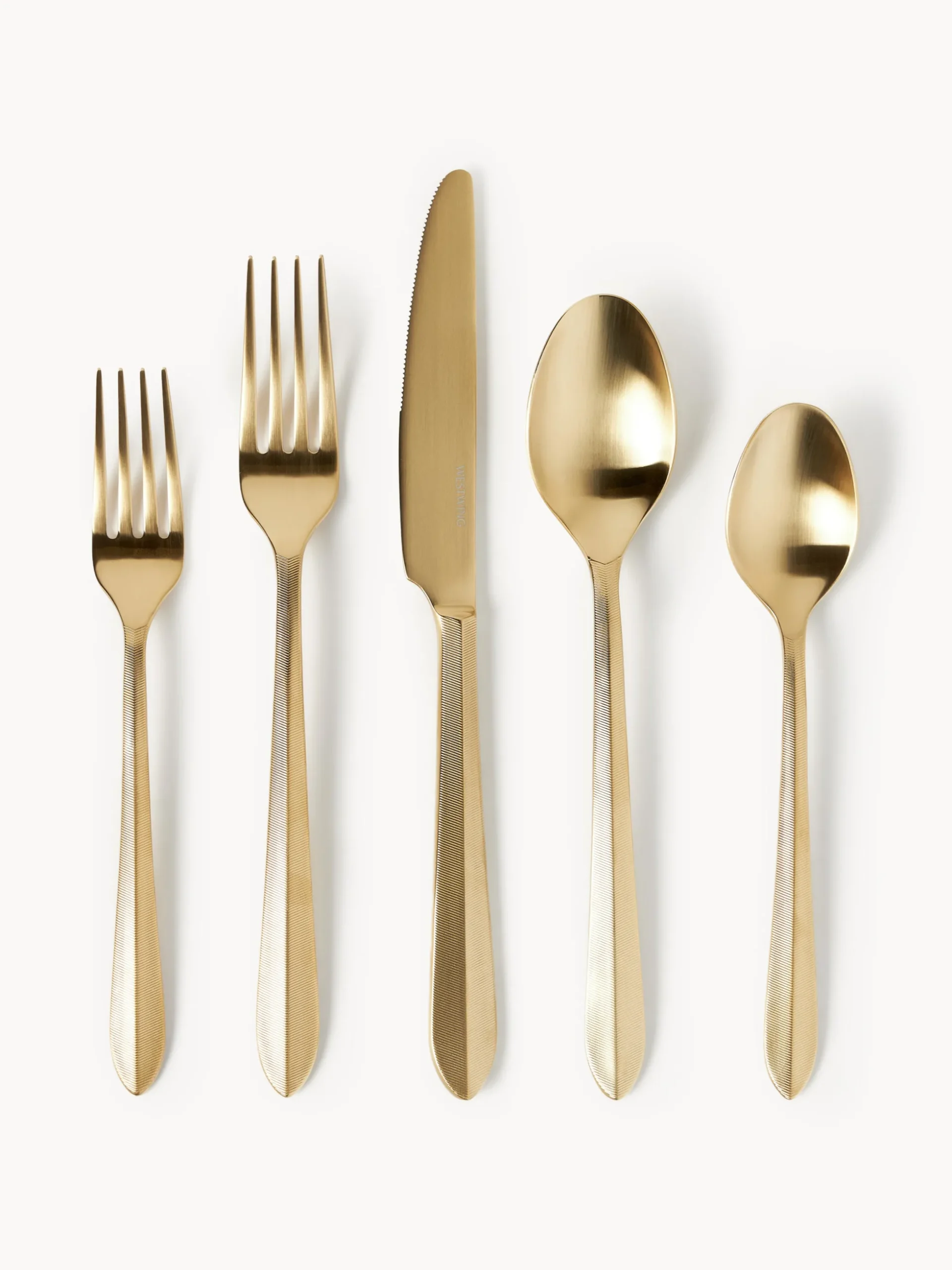Set di posate in acciaio inox spazzolato Thibaud, varie misure