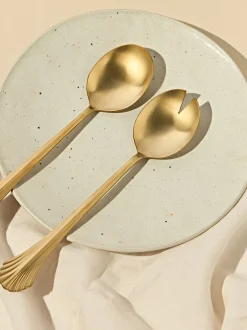 Set di posate per insalata in acciaio inox spazzolato Ondine