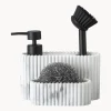 Set dosatore di sapone con spazzola e spugna Holy 3 pz