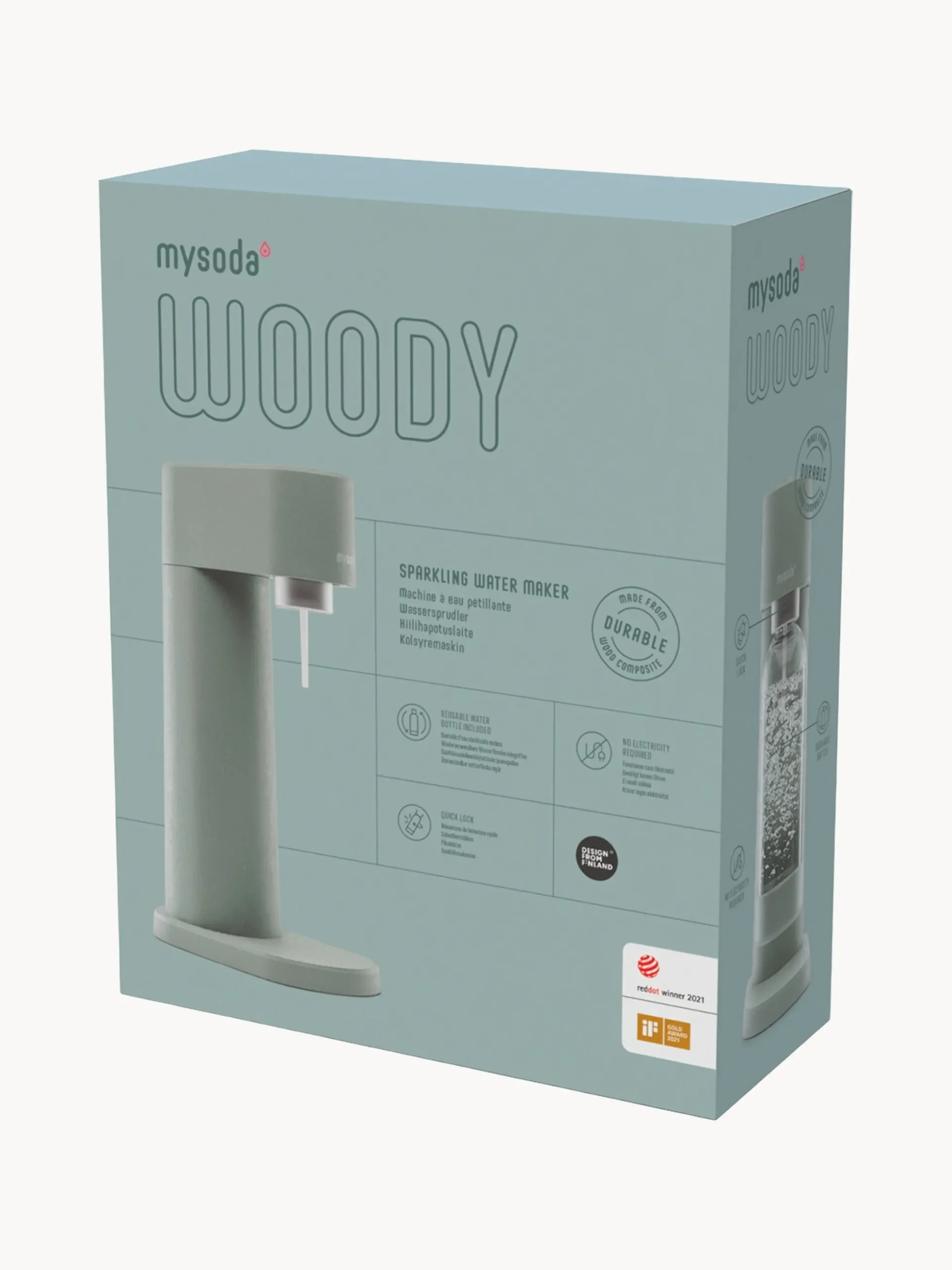Set gasatore d'acqua con bottiglia Woody