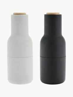 Set macina sale e pepe con coperchio in legno di faggio Bottle Grinder 2 pz