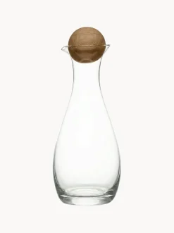 Set olio e aceto in vetro soffiato con tappi in legno Nature 2 pz