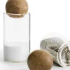 Set saliera e pepiera in vetro soffiato con coperchi in legno Eden 2 pz