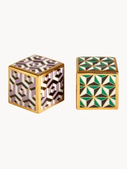 Set saliera e pepiera in porcellana con oro Versailles 2 pz