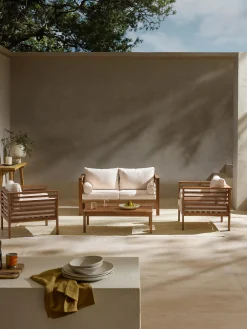 Set salotto da giardino in legno di acacia Bo 4 pz