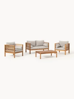 Set salotto da giardino in legno di acacia Bo 4 pz