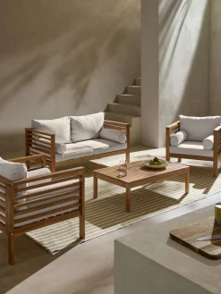 Set salotto da giardino in legno di acacia Bo 4 pz