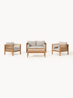 Set salotto da giardino in legno di acacia Bo 4 pz