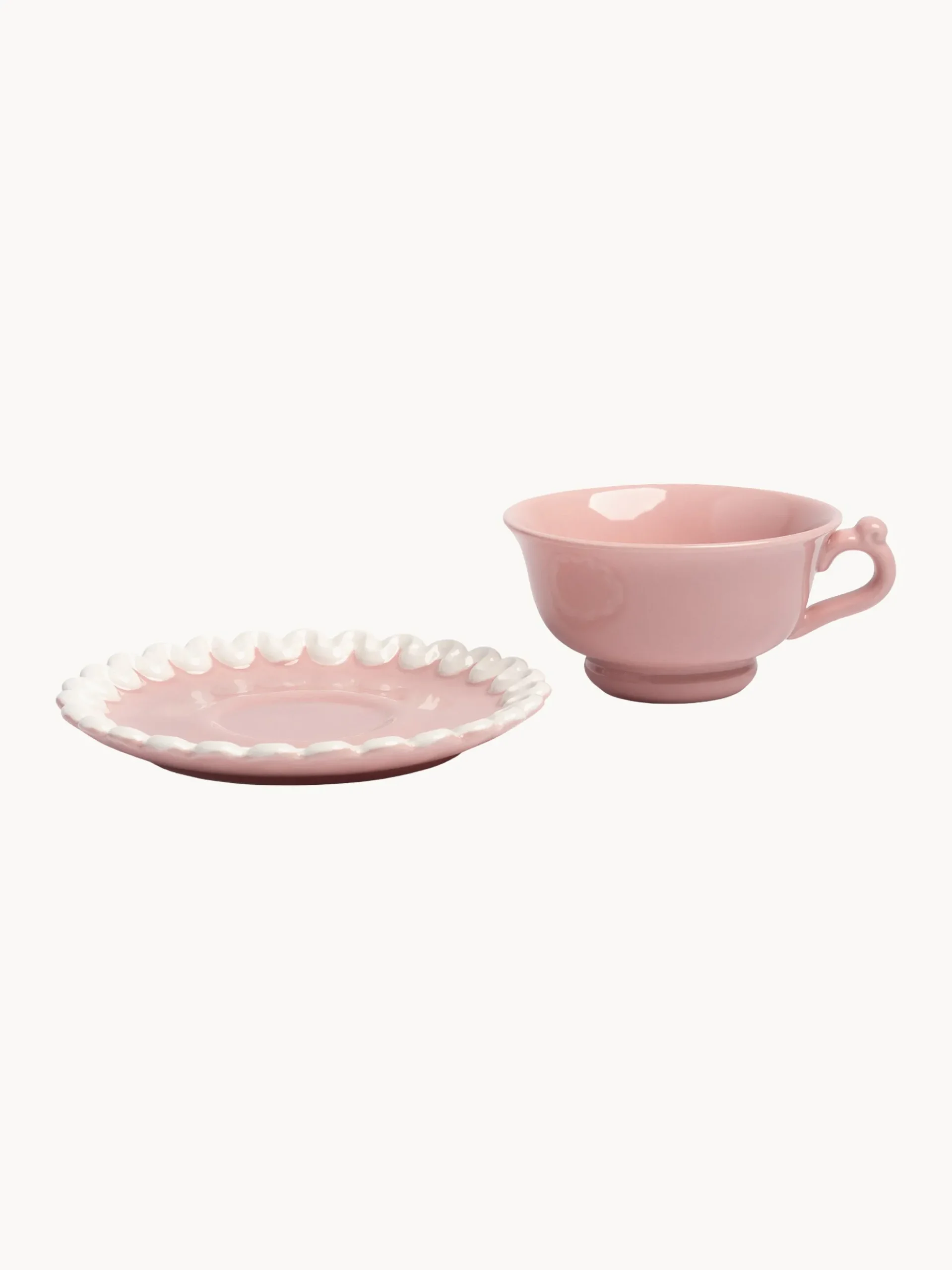 Set tazza e piattino fatti a mano Whip 2 pz