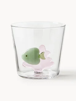 Set 6 bicchieri acqua in vetro borosilicato fatti a mano Marine Garden