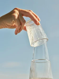 Set caraffa con bicchiere Pilastro, set da 2