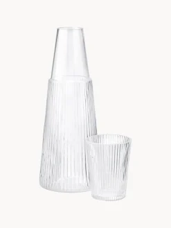 Set caraffa con bicchiere Pilastro, set da 2